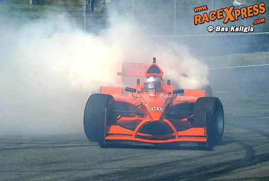 Jos Verstappen FA1 Burn some rubber